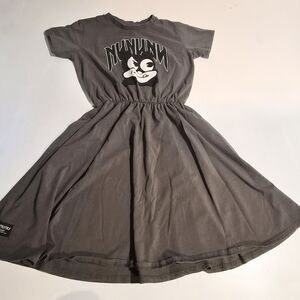 nununu Grey Mickey Monster Graphic Elastic Waist Dress - Size 12-14